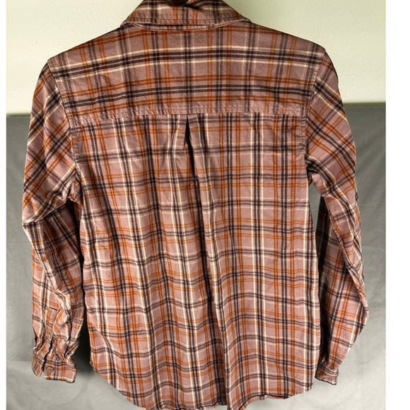 REI Co-Op Flannel Shirt Womens Small Pink Plaid Long Sleeve Button Up Pockets - Picture 6 of 8